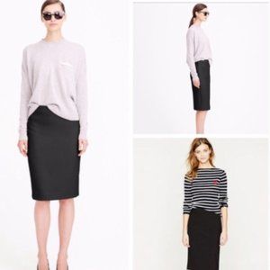 J. Crew Dark Grey Wool Pencil Skirt, Size 4